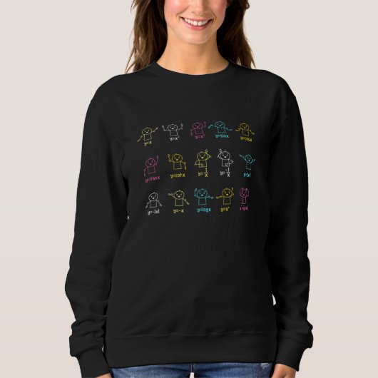 Algebra Dance Graph Figures Wiskunde vergelijking Trui (Voorkant)