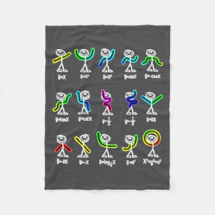 Algebra-dans grappige grafiek figuren wiskunde fleece deken