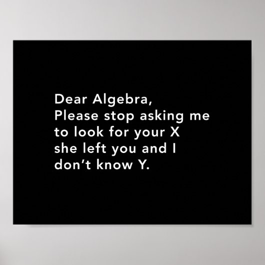 Algebra en zijn X Poster (Voorkant)