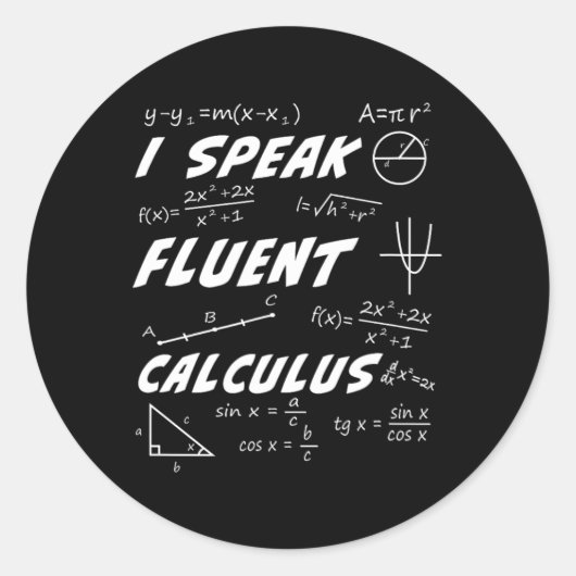 Algebra Geometry Trigonometry Studie Rekencommissi Ronde Sticker (Voorkant)