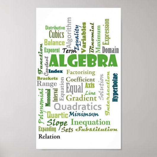 Algebra (groen) poster (Voorkant)