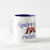 Algebra is een Relatie van Liefde/Hate Tweekleurige Koffiemok (Voorkant links)