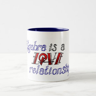 Algebra is een Relatie van Liefde/Hate Tweekleurige Koffiemok