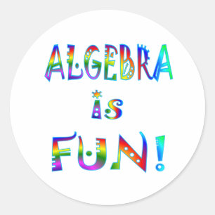 Algebra is Fun Ronde Sticker