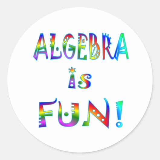 Algebra is Fun Ronde Sticker (Voorkant)