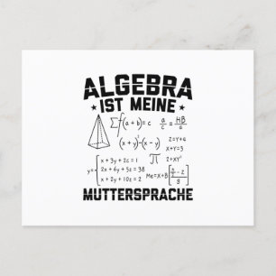 Algebra is mijn moedertaal   Cadeau voor docenten Briefkaart
