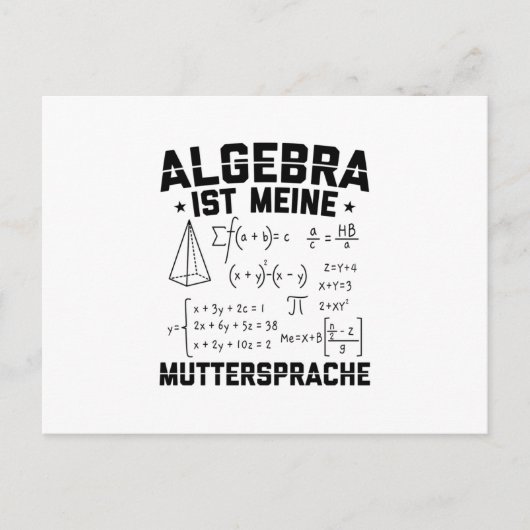 Algebra is mijn moedertaal | Cadeau voor docenten Briefkaart (Voorkant)