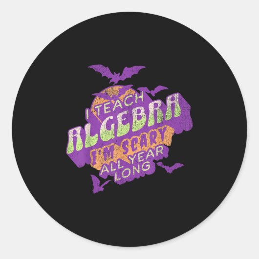 Algebra Leraar Halloween Soky Ghost Wiskunde Mathe Ronde Sticker (Voorkant)