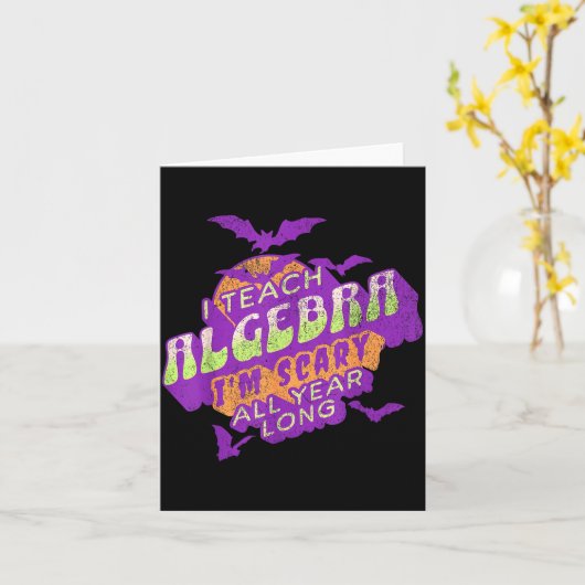 Algebra Teacher Halloween Soky Ghost Math Mathemat Kaart (Gele Bloem)