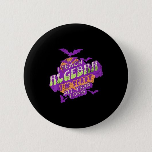 Algebra Teacher Halloween Soky Ghost Math Mathemat Ronde Button 5,7 Cm (Voorkant)