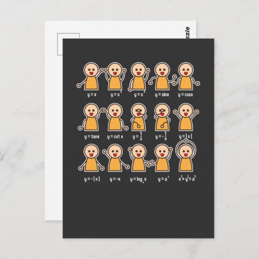 Algebra Teacher Wiskunde Student Equh Grafiek Briefkaart (Voorkant / Achterkant)