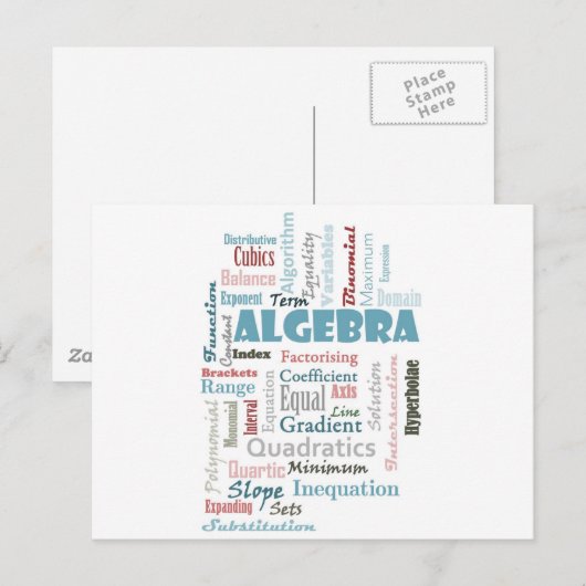 Algebra Vocabulary Briefkaart (Voorkant / Achterkant)