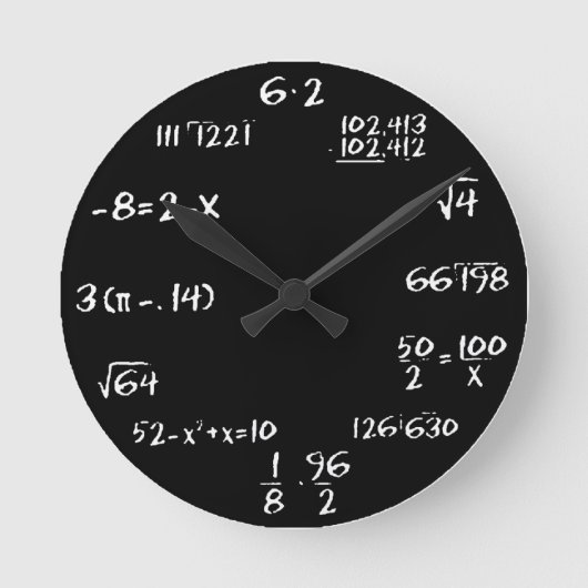 Algebra Wall Clock - BLACK Ronde Klok (Voorkant)