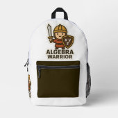 Algebra Warrior Sticker - Schattigee Wiskunde Hero Bedrukte Rugzak (Voorkant)