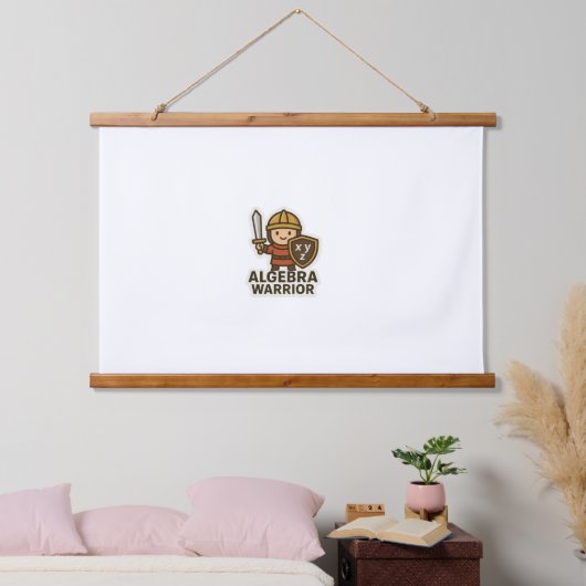 Algebra Warrior Sticker - Schattigee Wiskunde Hero Hangend Wandkleed (Slaapkamer)
