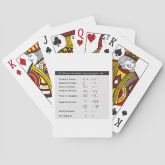 Algebra: Wetten van exponenten Pokerkaarten