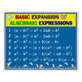 Algebra Wiskunde Klaslokaal Poster - Blue Ocean (Voorkant)