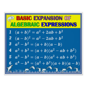 Algebra Wiskunde Klaslokaal Poster - Blue Ocean