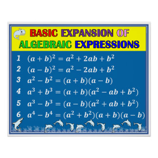 Algebra Wiskunde Klaslokaal Poster - Blue Ocean