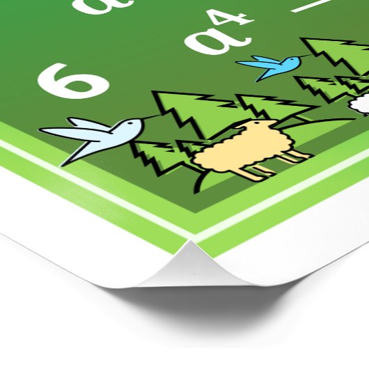 Algebra Wiskunde Klaslokaal Poster - Green Forest (Hoek)