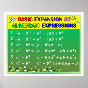 Algebra Wiskunde Klaslokaal Poster - Green Forest