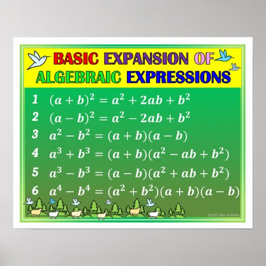 Algebra Wiskunde Klaslokaal Poster - Green Forest (Voorkant)