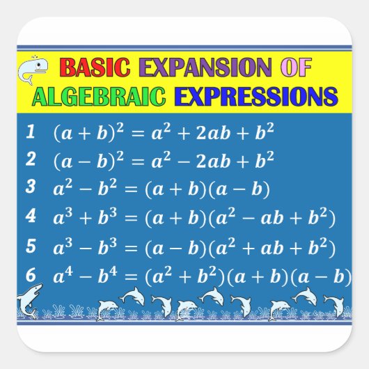 Algebra Wiskunde Klaslokaal Sticker - Blue Ocean (Voorkant)