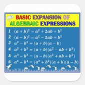 Algebra Wiskunde Sticker - Blauwe Oceaan (Voorkant)