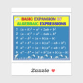Algebra Wiskunde Sticker - Blauwe Oceaan (Vel)