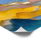 "Algeciras" Blauwe Roze Zandgolven Perfect Poster (Hoek)