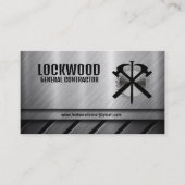 Algemeen Aannemer Hammer Saw Blade Nail Zilver Visitekaartje (Voorkant)