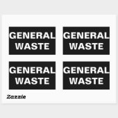 Algemeen afvalteken rechthoekige sticker (Vel)