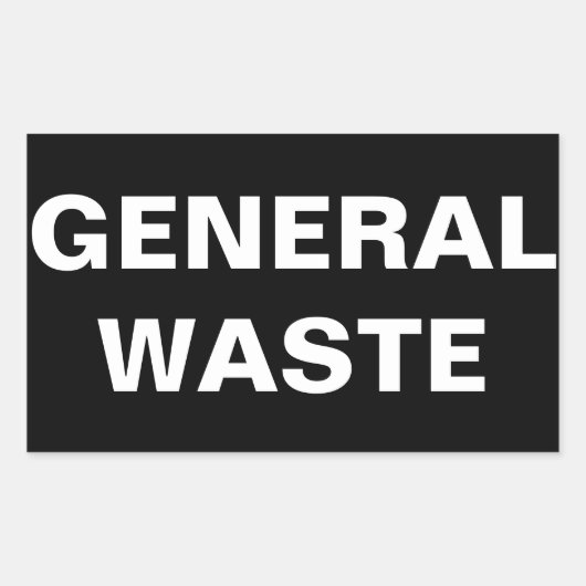 Algemeen afvalteken rechthoekige sticker (Voorkant)