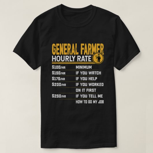 Algemeen Boer Uurtarief Agronomist Farming Boerder T-shirt (Design voorkant)