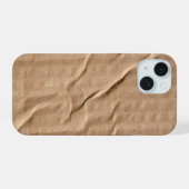 Algemeen bruin karton iPhone 15 case (Achterkant horizontaal)