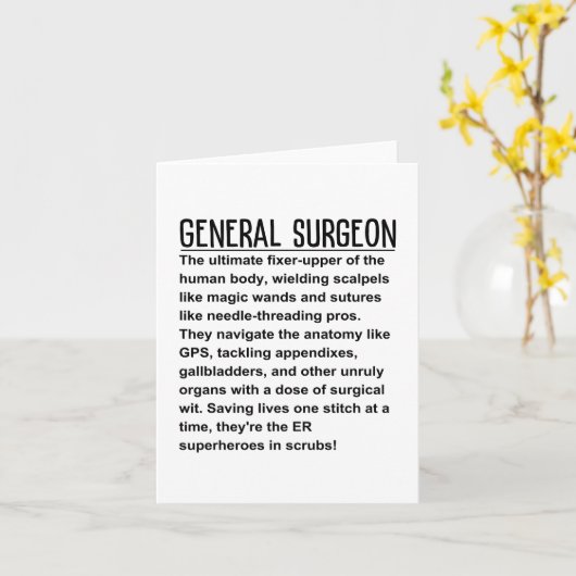 Algemeen chirurg kaart (Gele Bloem)