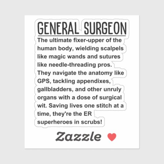 Algemeen chirurg sticker (Vel)