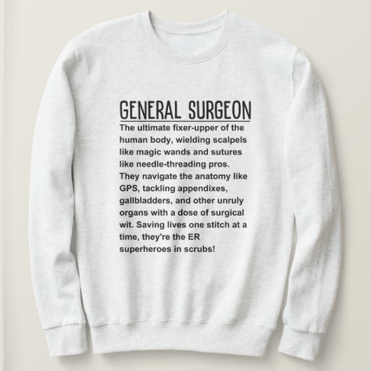 Algemeen chirurg trui (Design voorkant)
