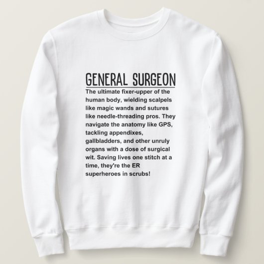 Algemeen chirurg trui (Design voorkant)