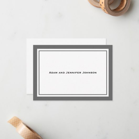 Algemeen Dank u Notitiekaarten (Grijs / Wit) Notitiekaartje (Voorkant / Achterkant in situ)