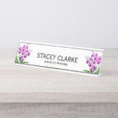 Algemeen directeur van Elegant Paars Orchid Bureau Naambordje (Voorkant)
