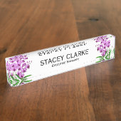 Algemeen directeur van Elegant Paars Orchid Naambordje (Zijkant)