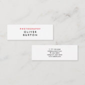 Algemeen mini-visitekaartje voor fotograaf. mini visitekaartje (Voorkant / Achterkant)