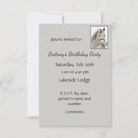 Algemeen Nodig Custom Grijs Paard met Attitude uit Kaart (Achterkant)