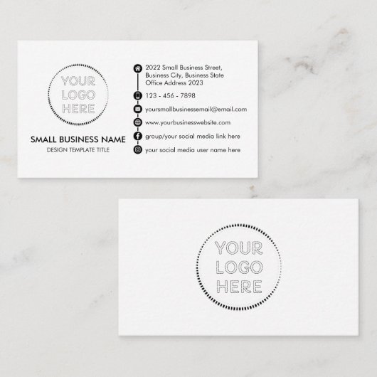 Algemeen ontwerp met aangepaste Logo sociale media Visitekaartje (Voorkant / Achterkant)