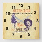 Algemeen Pancho Villa 🎖️ Mexicaanse held Vierkante Klok (Voorkant)