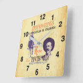 Algemeen Pancho Villa 🎖️ Mexicaanse held Vierkante Klok (Hoek)