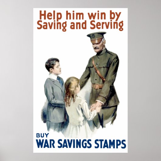 Algemeen Pershing - Koop oorlogsbesparende zegels Poster (Voorkant)