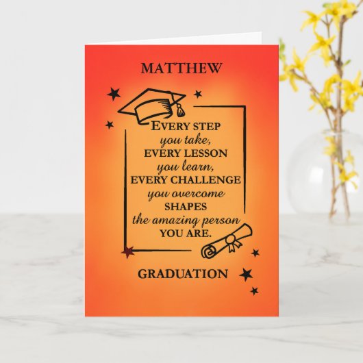 Algemeen Personaliseer Afstuderen Inspirerend offe Kaart (Gele Bloem)