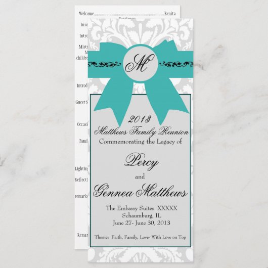 Algemeen programma programmakaart (Voorkant / Achterkant)